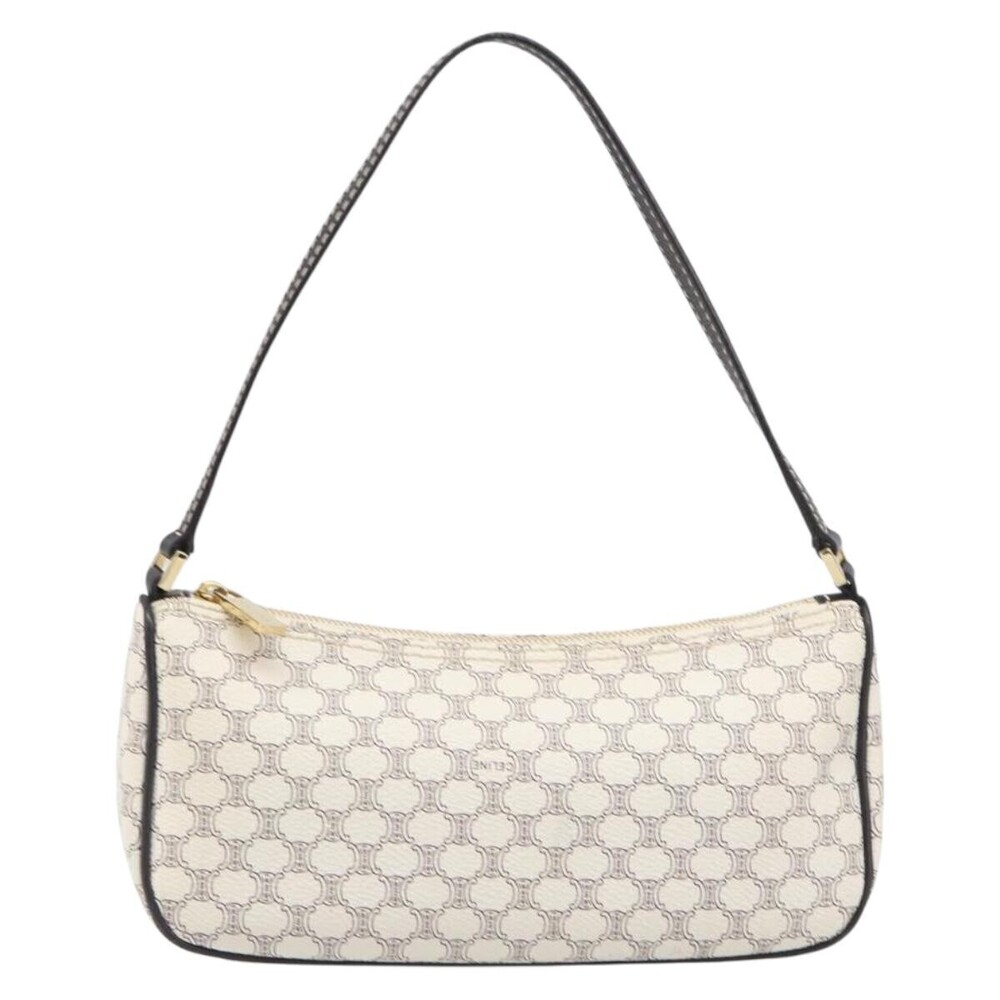 Celine Triomphe Macadam Zip Shoulder Bag Canvas
